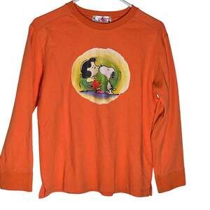 Vintage Snoopy and Lucy Sweatshirt Peanuts United Feature Syndicate Orange